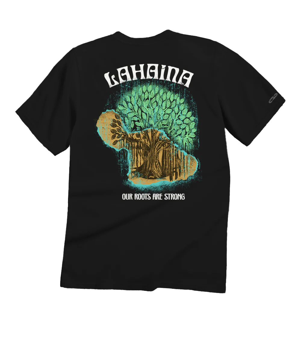 Lahaina Our Roots Are Strong - Black Short Sleeve Crewneck T-Shirt