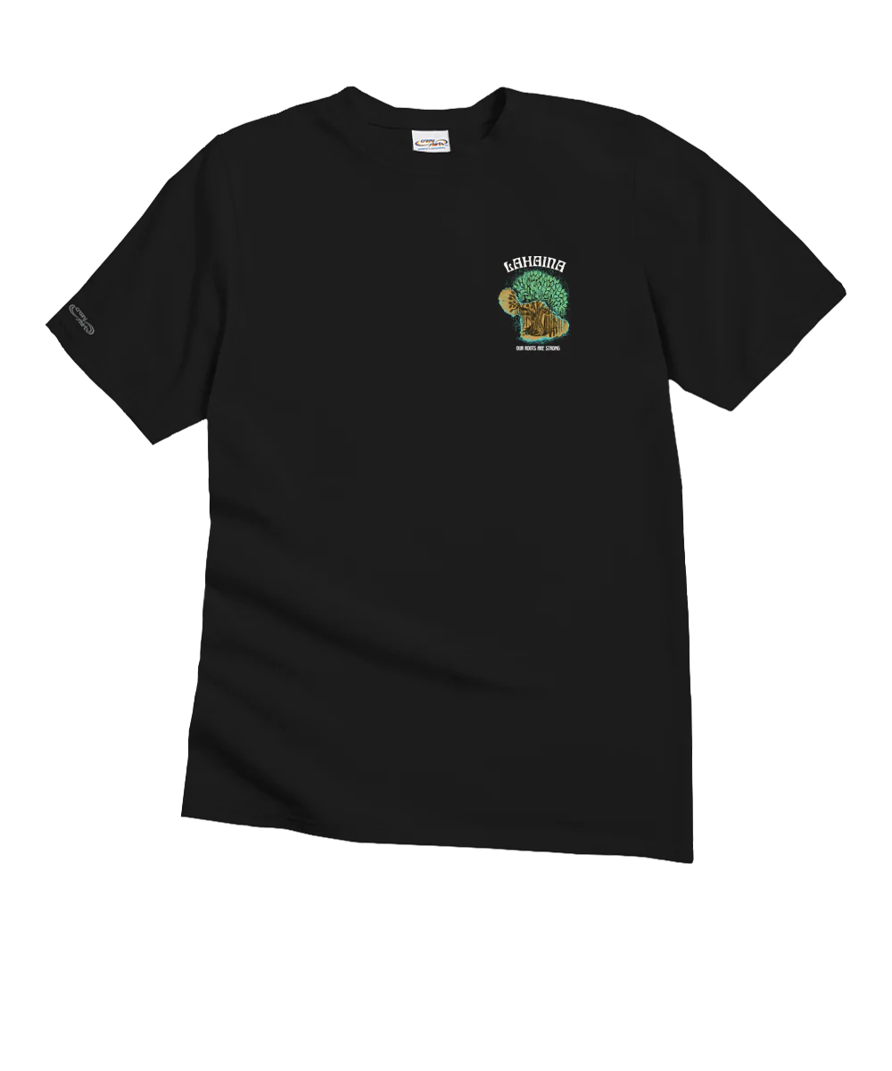Lahaina Our Roots Are Strong - Black Short Sleeve Crewneck T-Shirt - Image 4