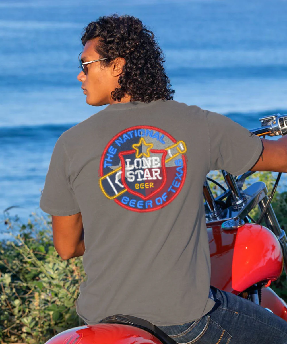 Pabst Lone Star Neon - Crater Dyed® Short Sleeve Crewneck T-Shirt - Image 2