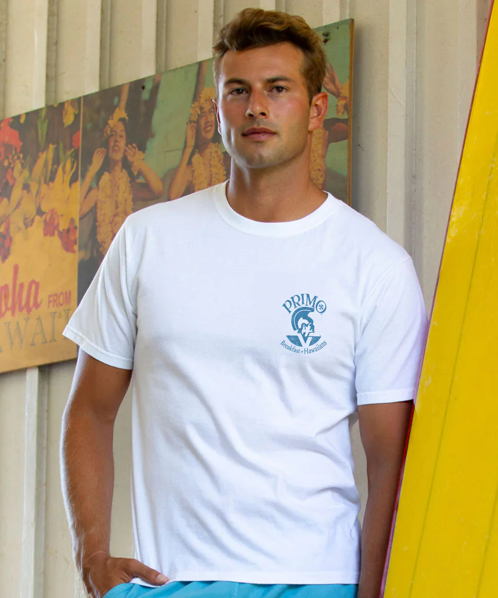 Pabst Primo Breakfast - White Short Sleeve Crewneck T-Shirt - Image 3