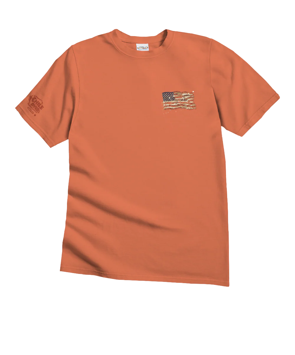Painted Flag - Chile Dyed Short Sleeve Crewneck T-Shirt - Image 4