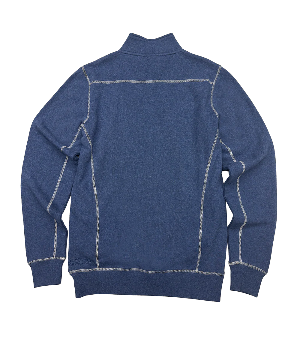 Paradise Honu - Blue Heather Long Sleeve Mountain Peak Pullover - Image 4