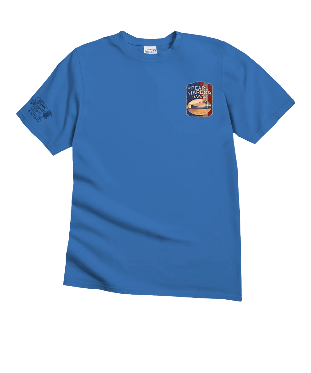 Pearl Harbor Vintage - Blue Hawaii Dyed Short Sleeve Crewneck T-Shirt - Image 4