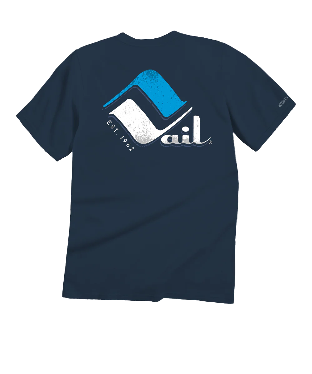 Retro Vail Frost - Navy Short Sleeve Crewneck T-Shirt