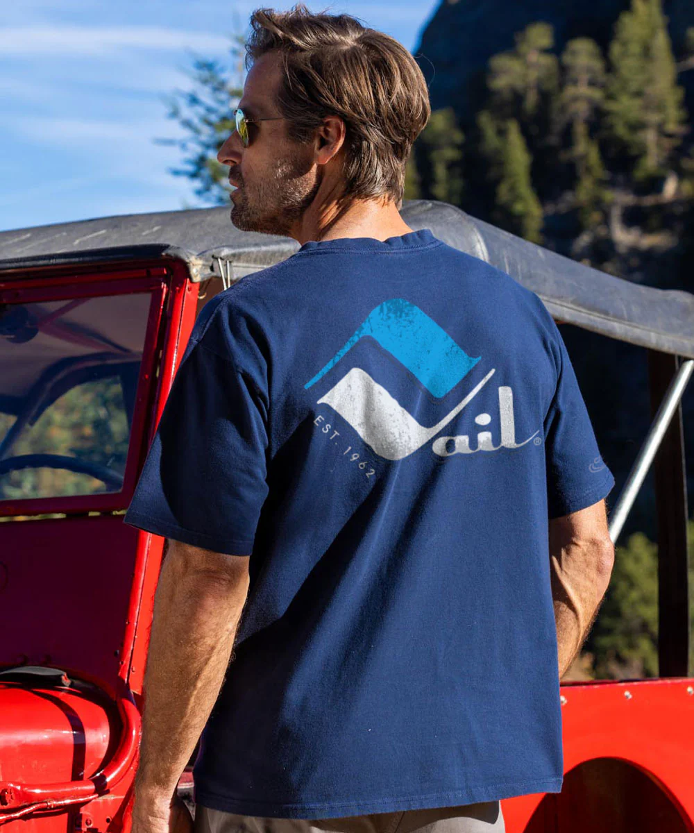 Retro Vail Frost - Navy Short Sleeve Crewneck T-Shirt - Image 2