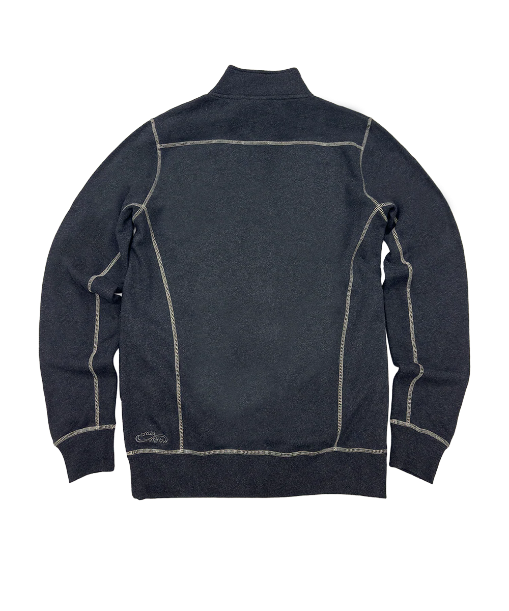 Retro Woody - Charcoal/Heather Long Sleeve Mountain Peak Pullover - Image 4