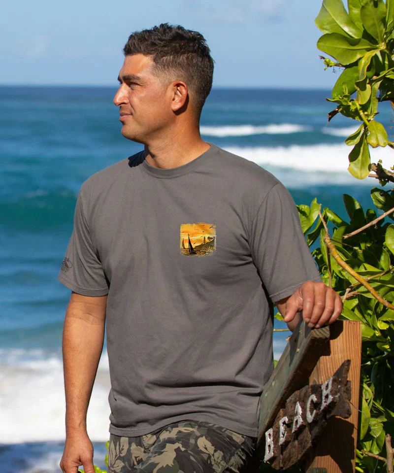 Sailboats - Crater Dyed® Short Sleeve Crewneck T-Shirt - Image 3