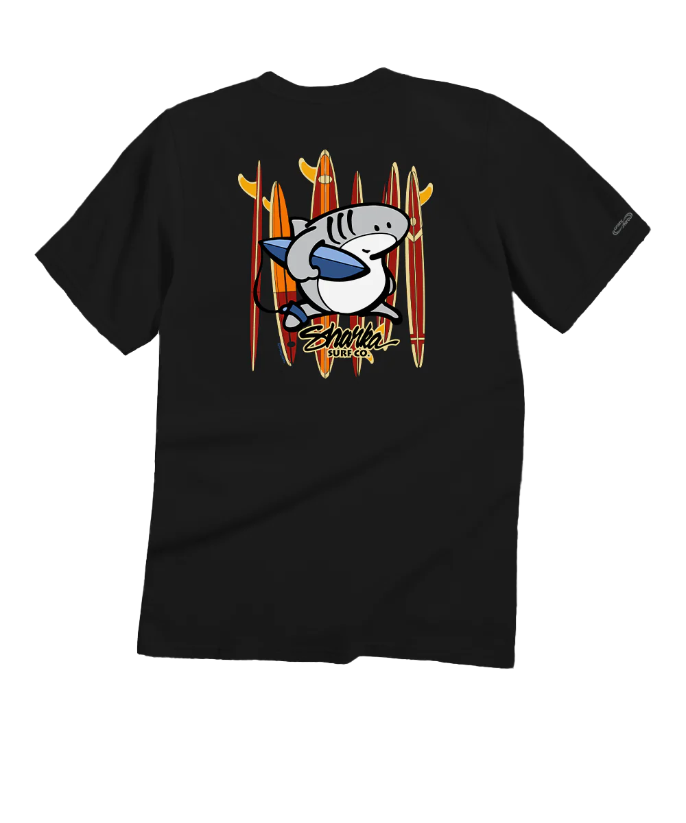 Sharka™ Surfboards - Black Short Sleeve Crewneck T-Shirt