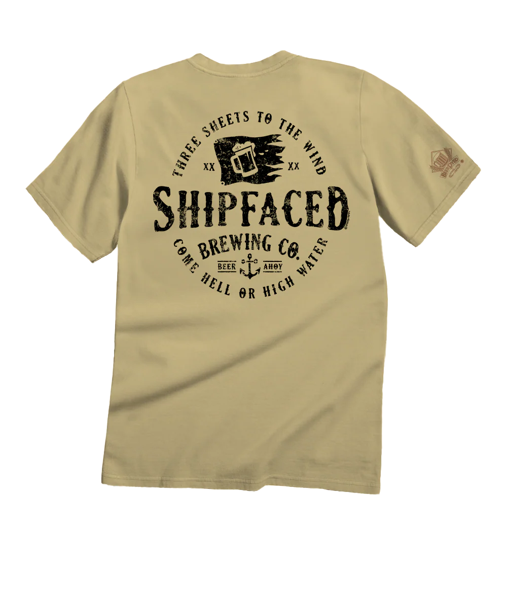 Shipfaced Brew - Beer Dyed Short Sleeve Crewneck T-Shirt