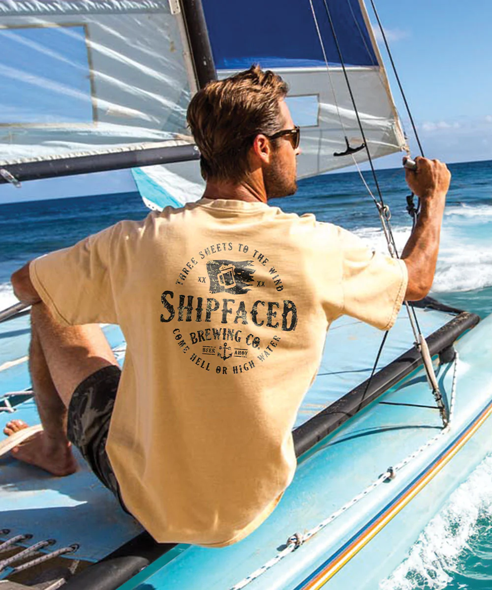 Shipfaced Brew - Beer Dyed Short Sleeve Crewneck T-Shirt - Image 2