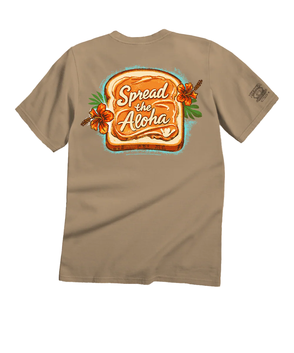 Skippy® Brand Spread The Aloha - Kona Coffee Dyed Short Sleeve Crewneck T-Shirt