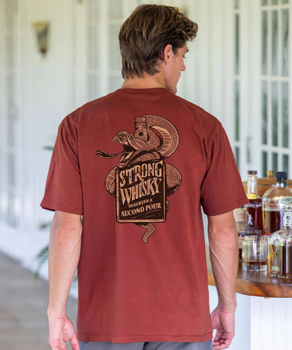 Strong Whiskey - Whiskey Dyed Short Sleeve Crewneck T-Shirt - Image 2