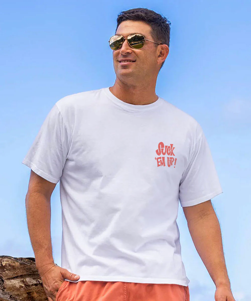 Suck Em Up - White Short Sleeve Crewneck T-Shirt - Image 3