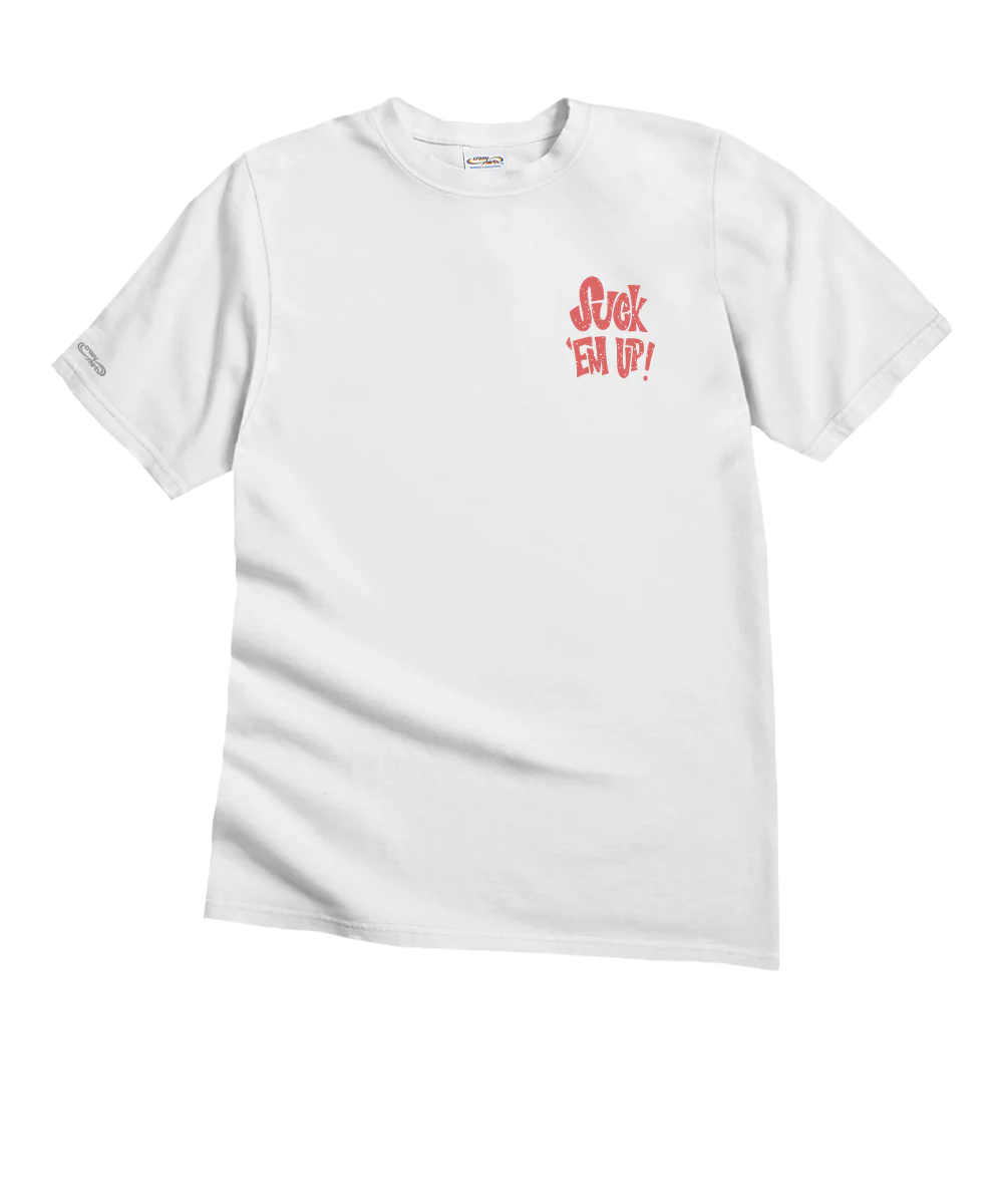 Suck Em Up - White Short Sleeve Crewneck T-Shirt - Image 4