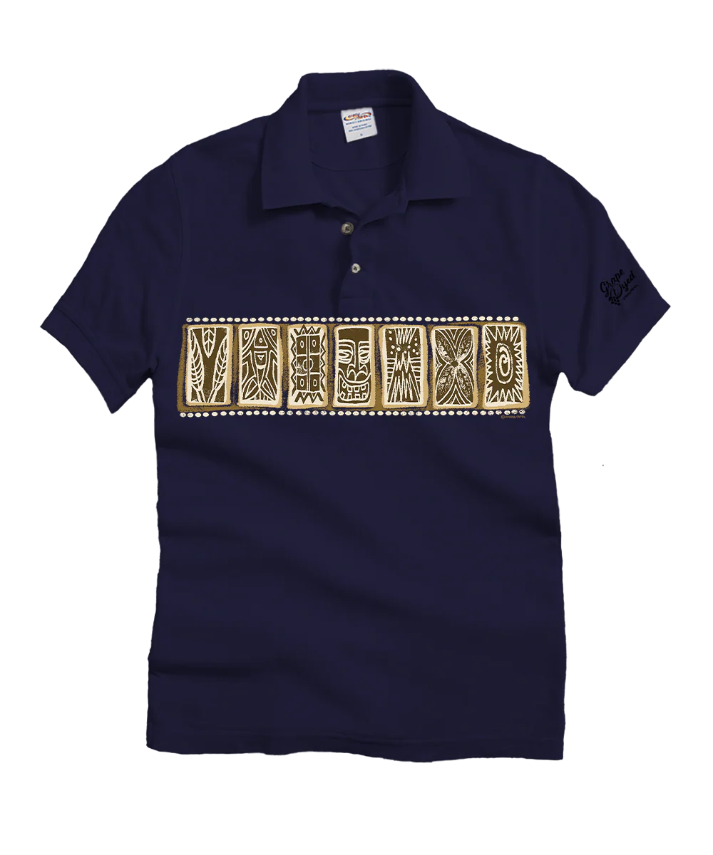 Tahiti Band - Grape Dyed Short Sleeve Oceanfront Polo Shirt