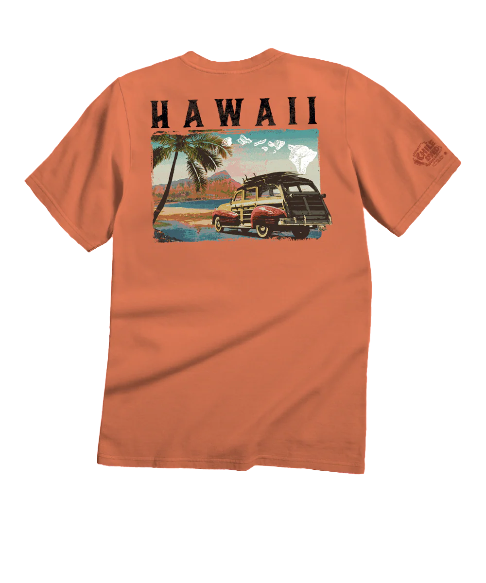 Hawaii Woody - Chile Dyed Short Sleeve Crewneck T-Shirt
