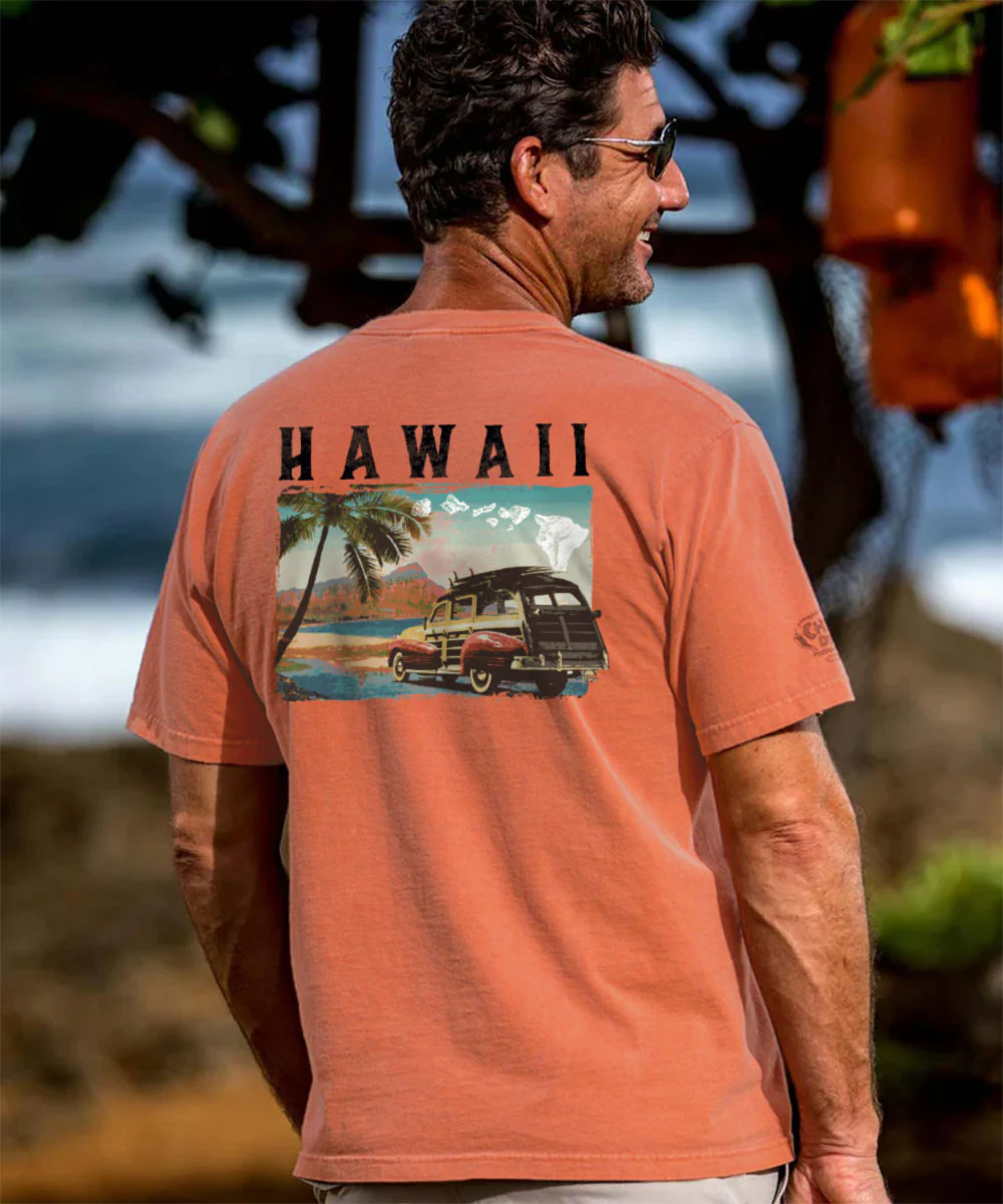 Hawaii Woody - Chile Dyed Short Sleeve Crewneck T-Shirt - Image 2