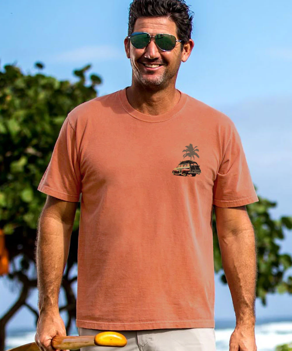 Hawaii Woody - Chile Dyed Short Sleeve Crewneck T-Shirt - Image 3