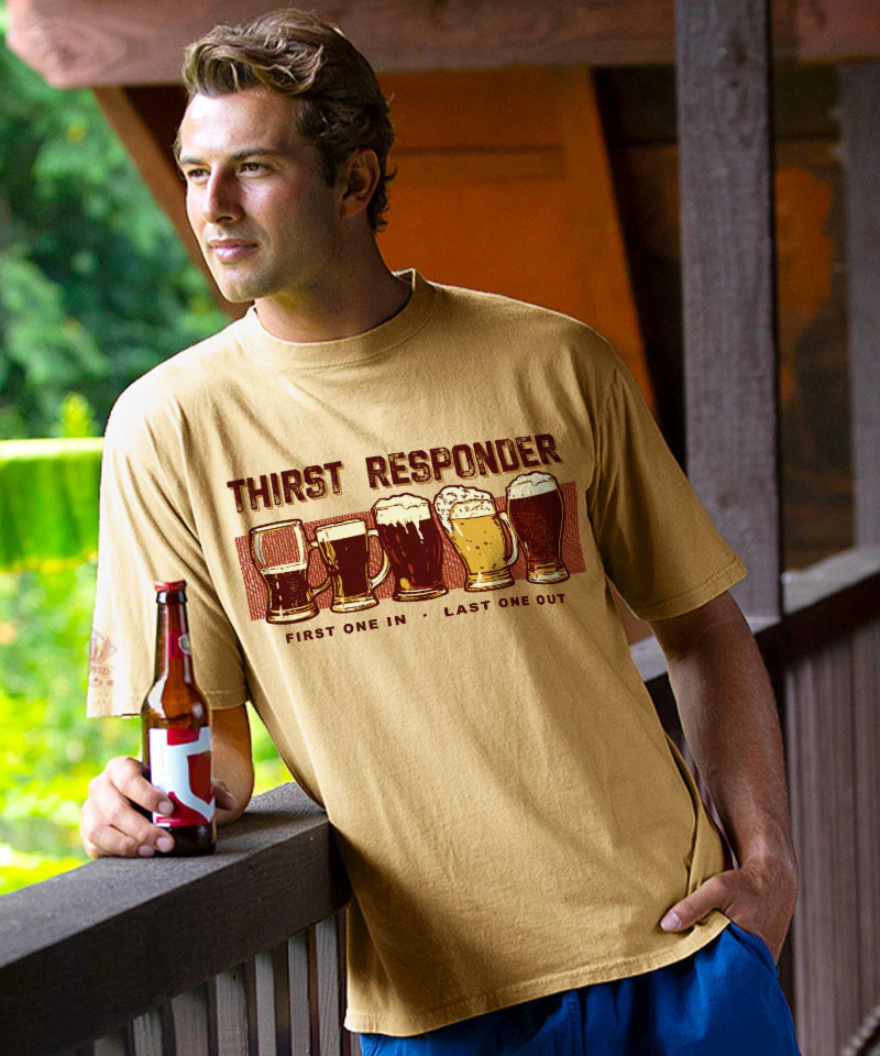 Thirst Responder - Beer Dyed Short Sleeve Crewneck T-Shirt - Image 2