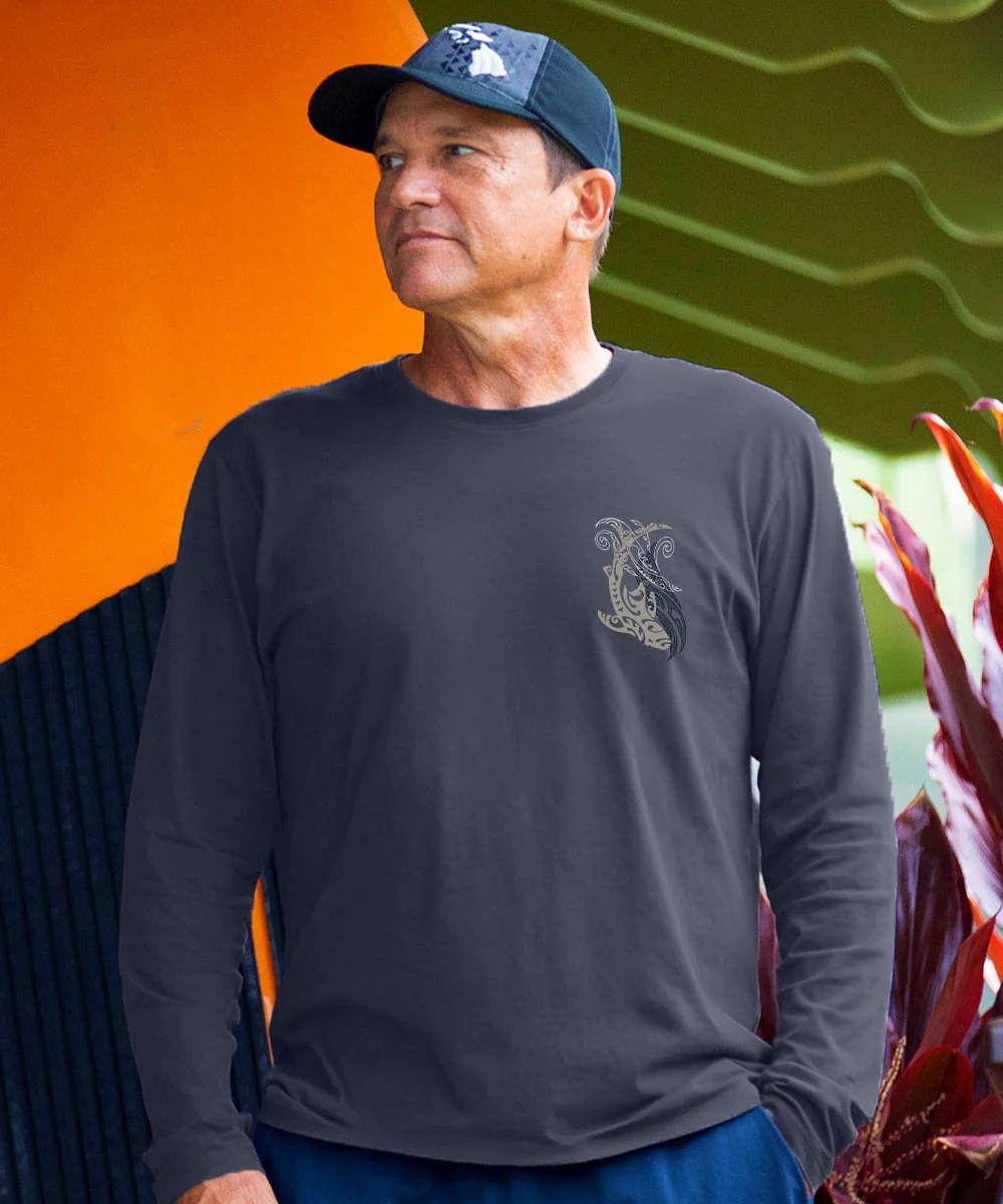 Tribal Predator - Smoke Long Sleeve Pima T-Shirt - Image 3