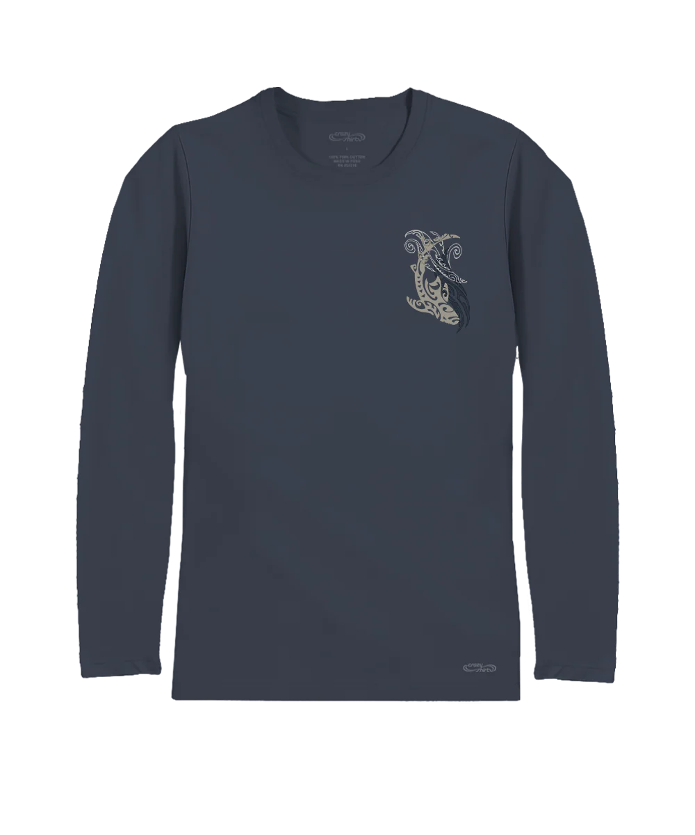 Tribal Predator - Smoke Long Sleeve Pima T-Shirt - Image 4