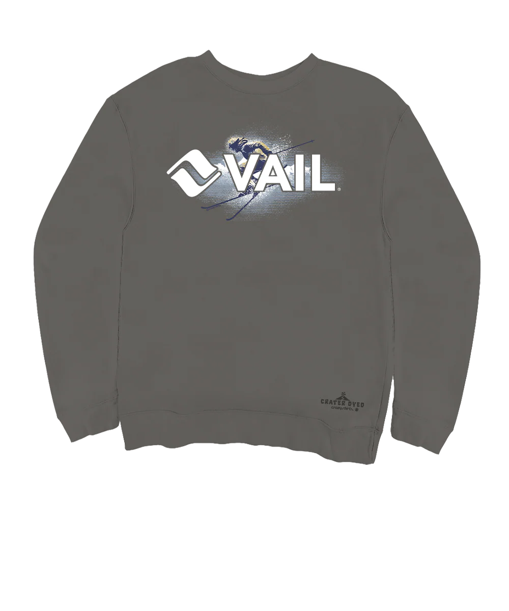 Vail Resort Skier - Crater Dyed® Long Sleeve Sweatshirt