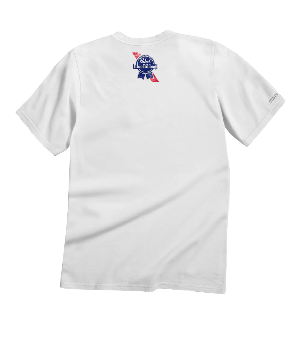 Pabst Blue Ribbon Vintage Waiter - White Short Sleeve Crewneck T-Shirt - Image 4