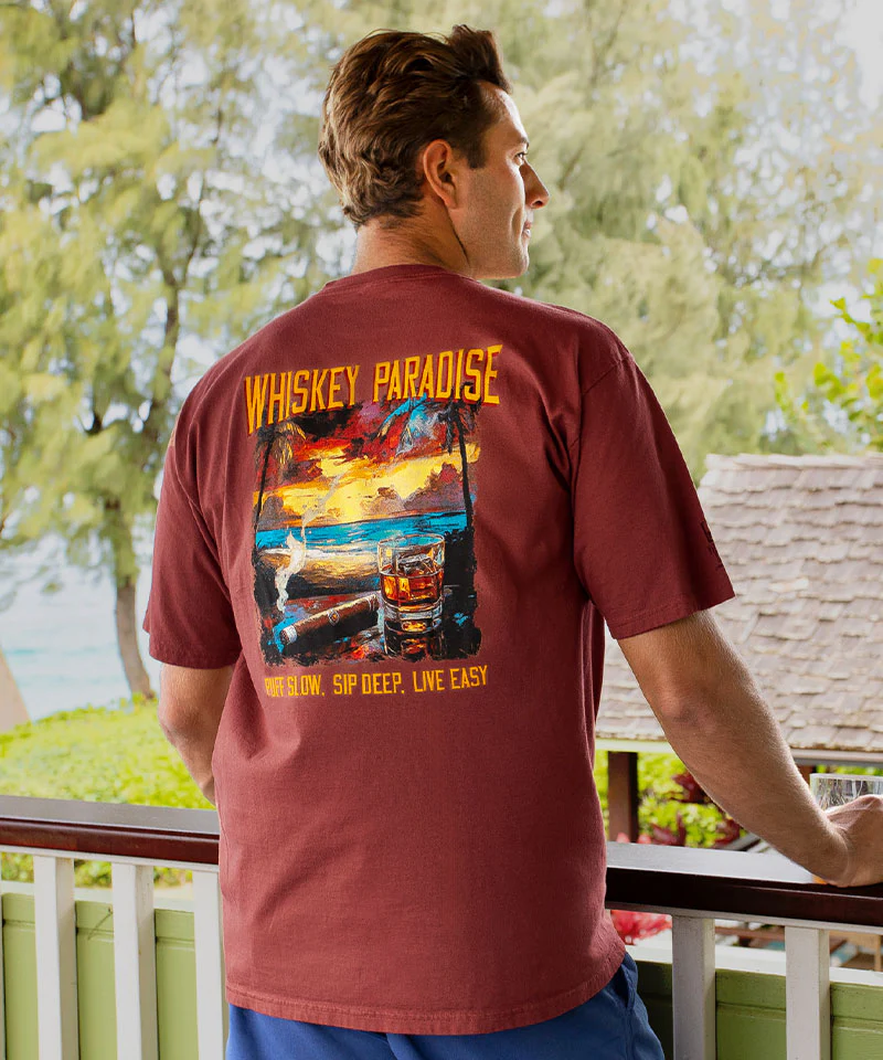 Whiskey Paradise - Whiskey Dyed Short Sleeve Crewneck T-Shirt - Image 2
