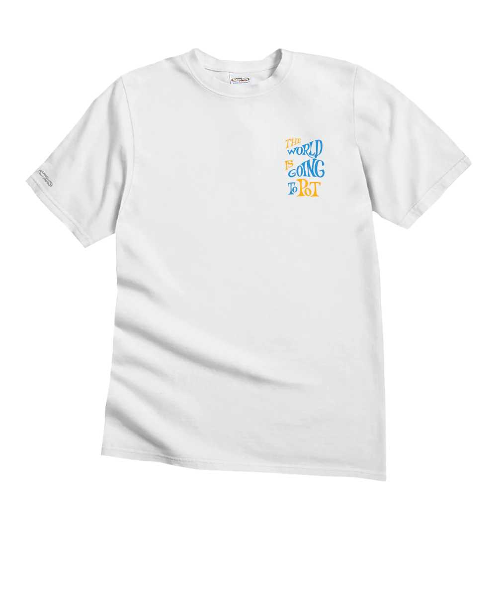World To Pot - White Short Sleeve Crewneck T-Shirt - Image 4