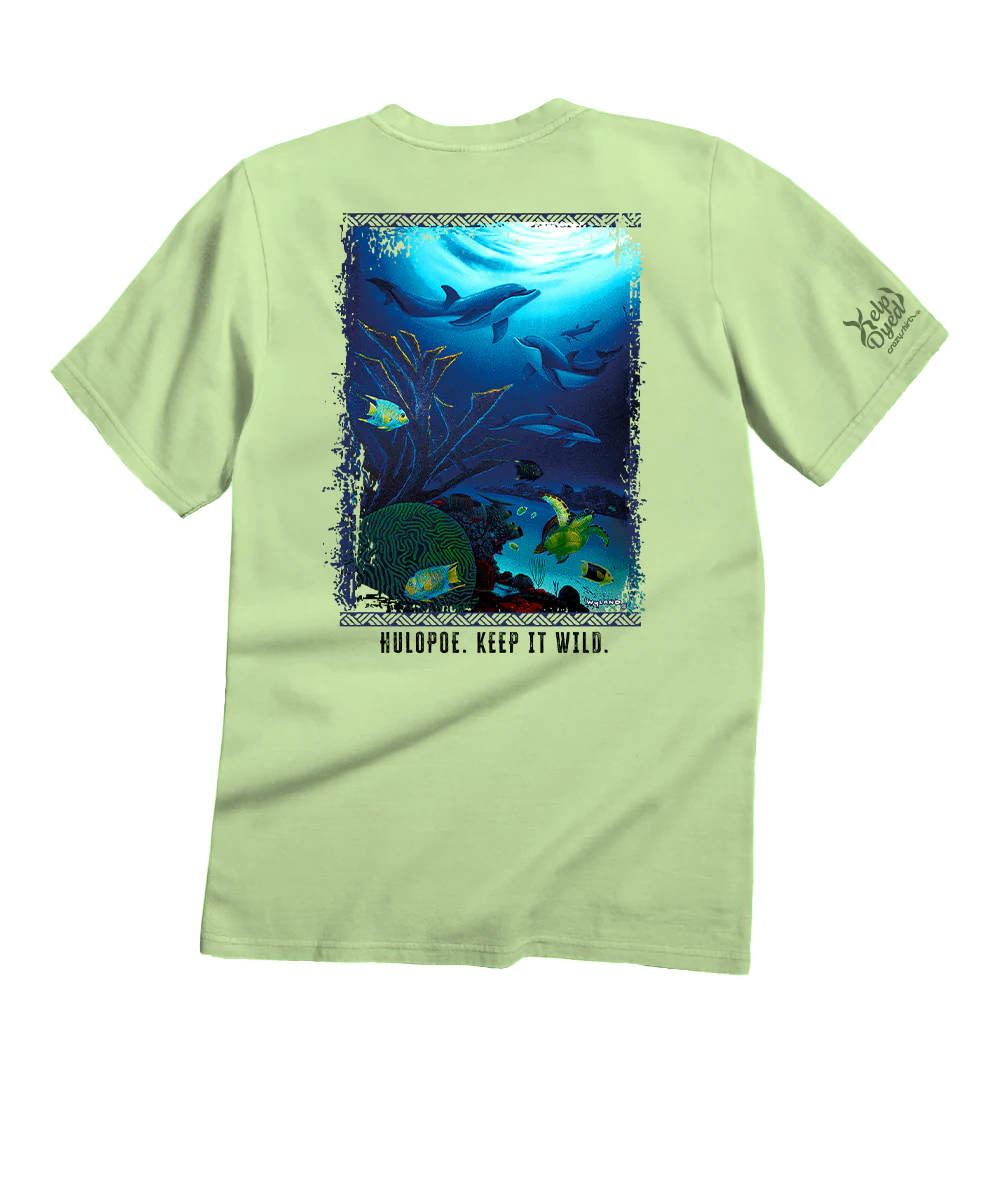Wyland® Hulopoe Bay Reef - Kelp Dyed Short Sleeve Crewneck T-Shirt