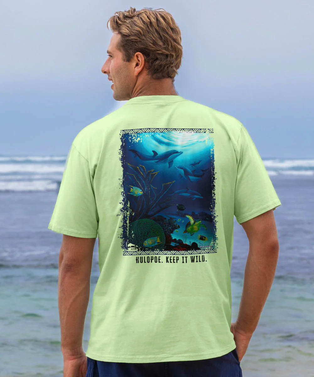 Wyland® Hulopoe Bay Reef - Kelp Dyed Short Sleeve Crewneck T-Shirt - Image 2