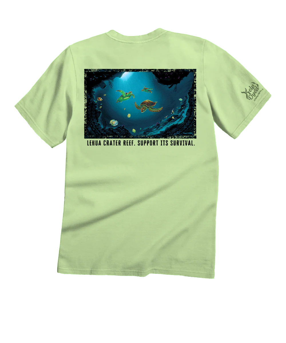 Wyland® Lehua Crater Reef - Kelp Dyed Short Sleeve Crewneck T-Shirt