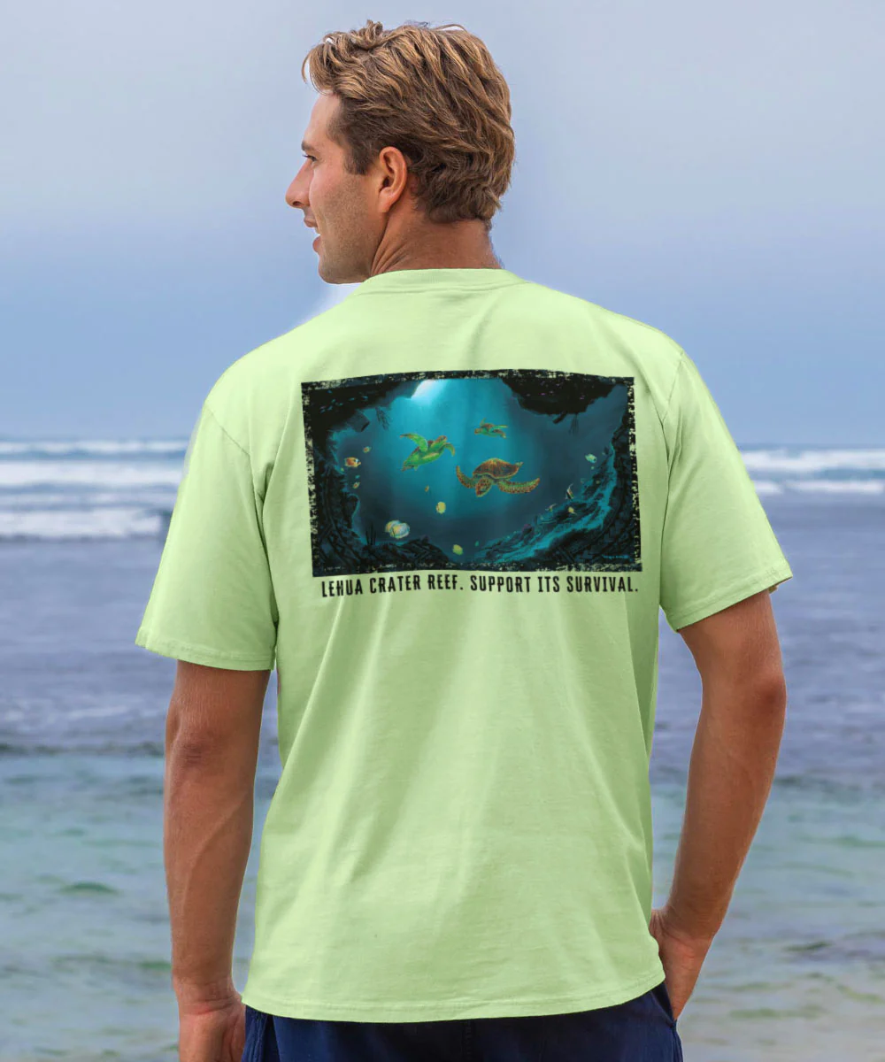 Wyland® Lehua Crater Reef - Kelp Dyed Short Sleeve Crewneck T-Shirt - Image 2