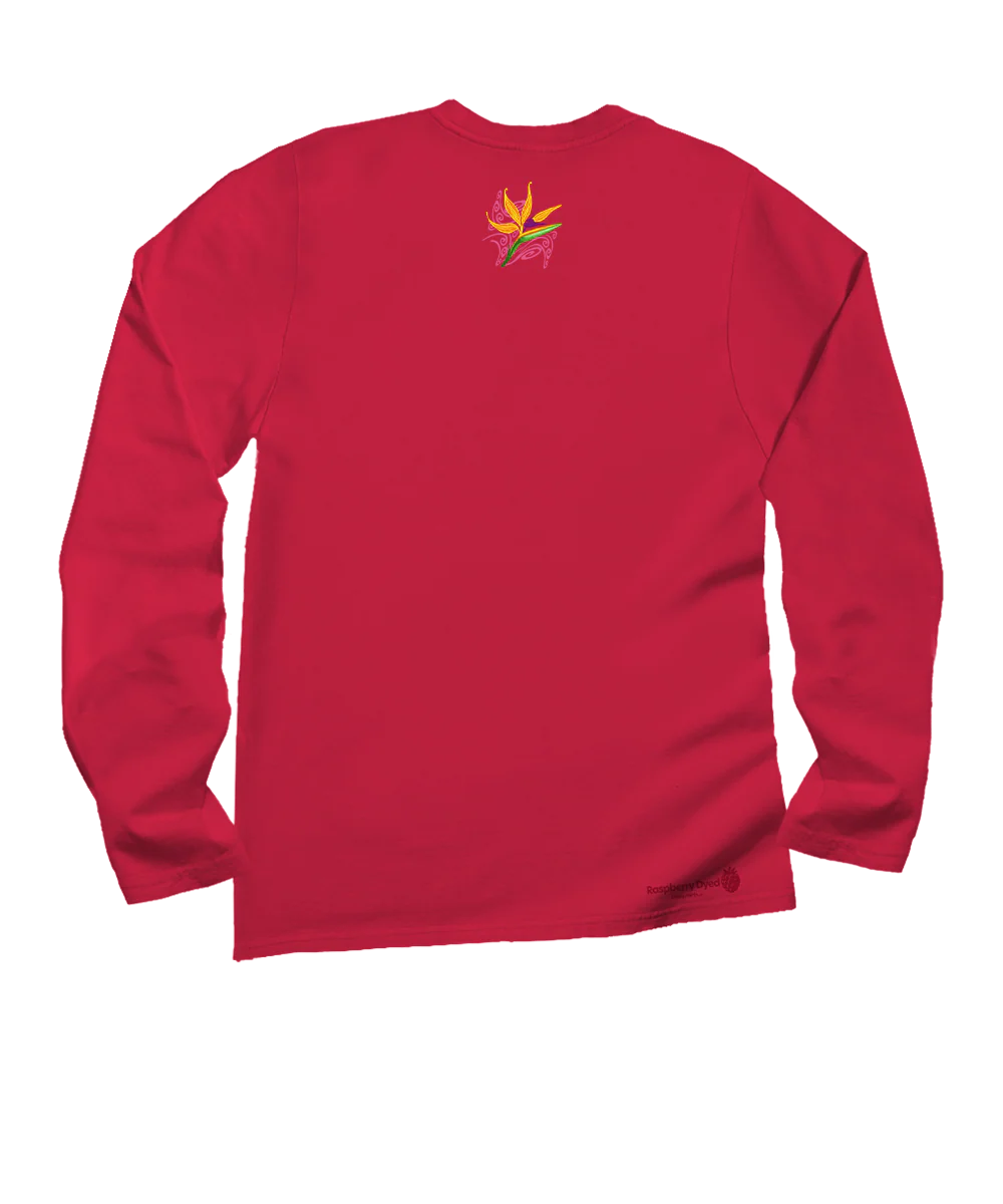 Aloha Bop - Raspberry Dyed Long Sleeve Crewneck T-Shirt - Image 4
