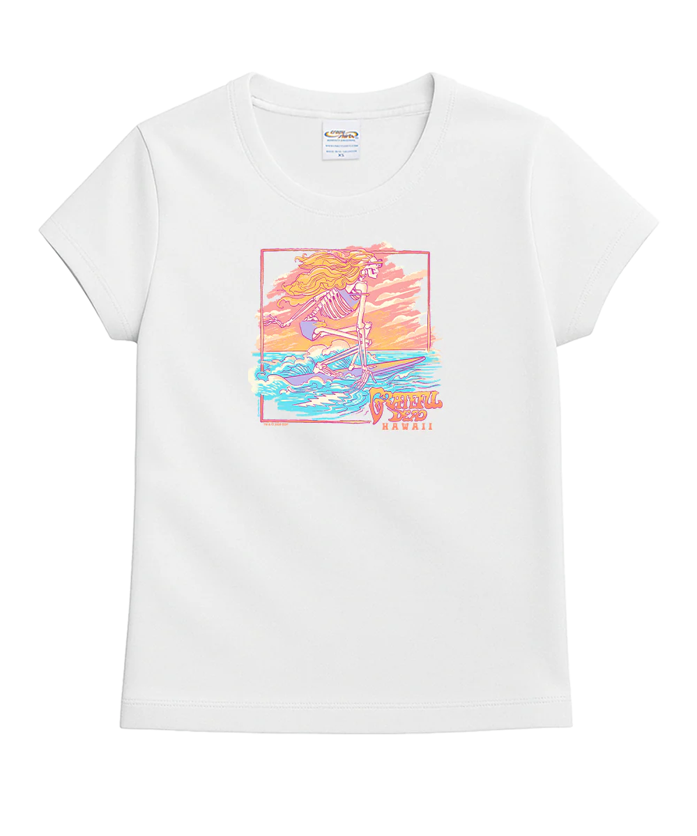 Grateful Dead Surf Goddess - White Short Sleeve Crewneck T-Shirt