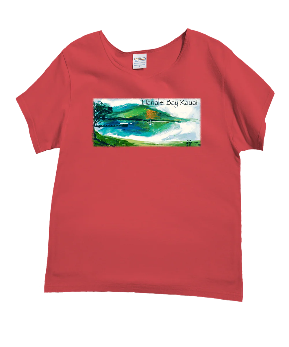 Hanalei Bay Paint - Paradise Red Dyed Short Sleeve Scoop Neck T-Shirt