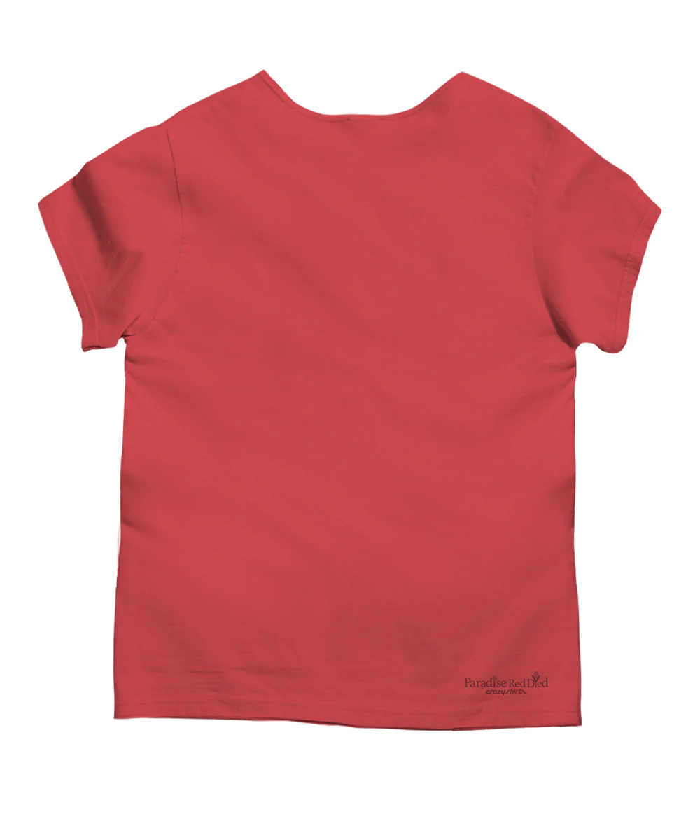 Hanalei Bay Paint - Paradise Red Dyed Short Sleeve Scoop Neck T-Shirt - Image 4