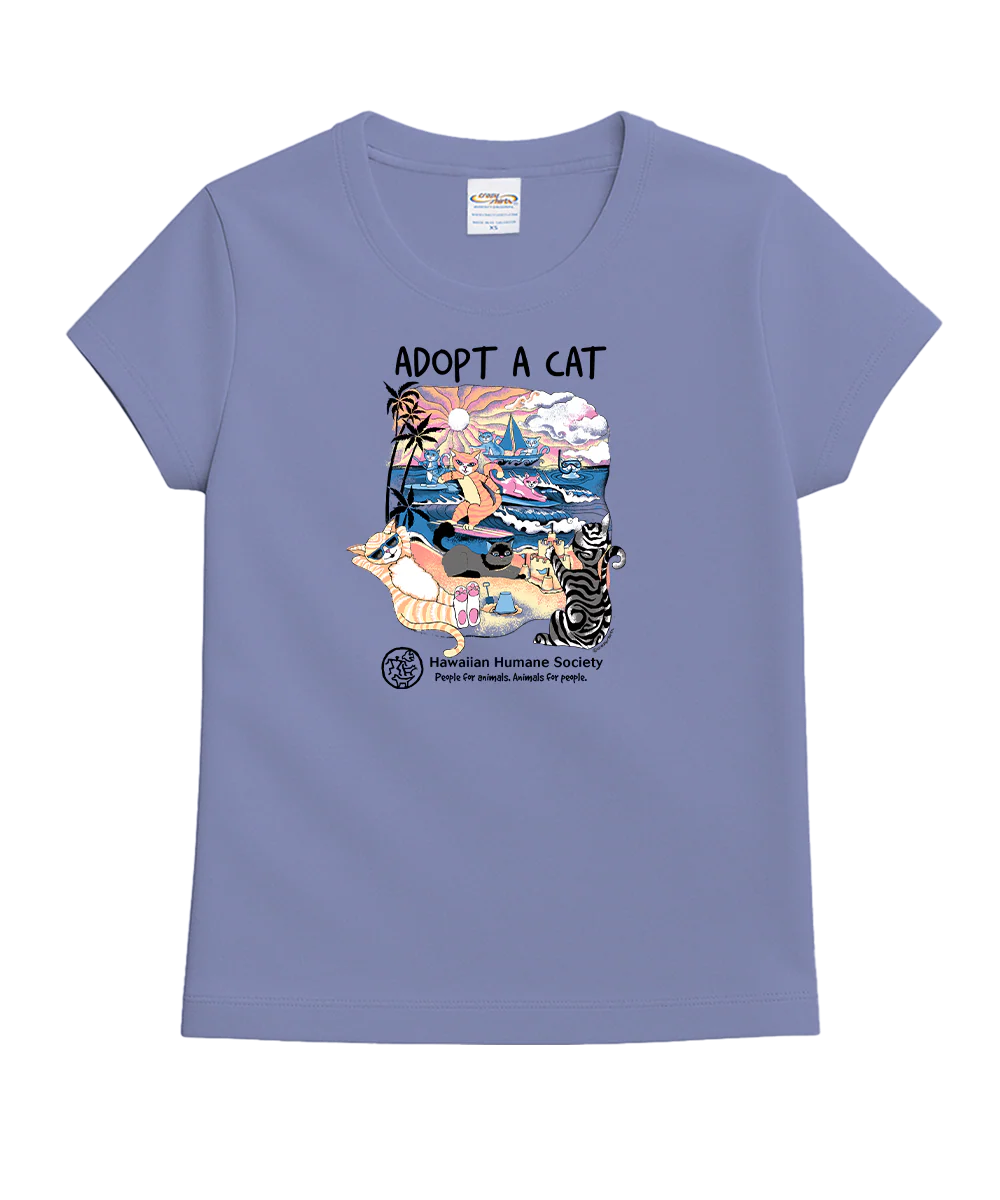 Hawaiian Humane Society Beach Claws - Lavender Dyed Short Sleeve Crewneck T-Shirt