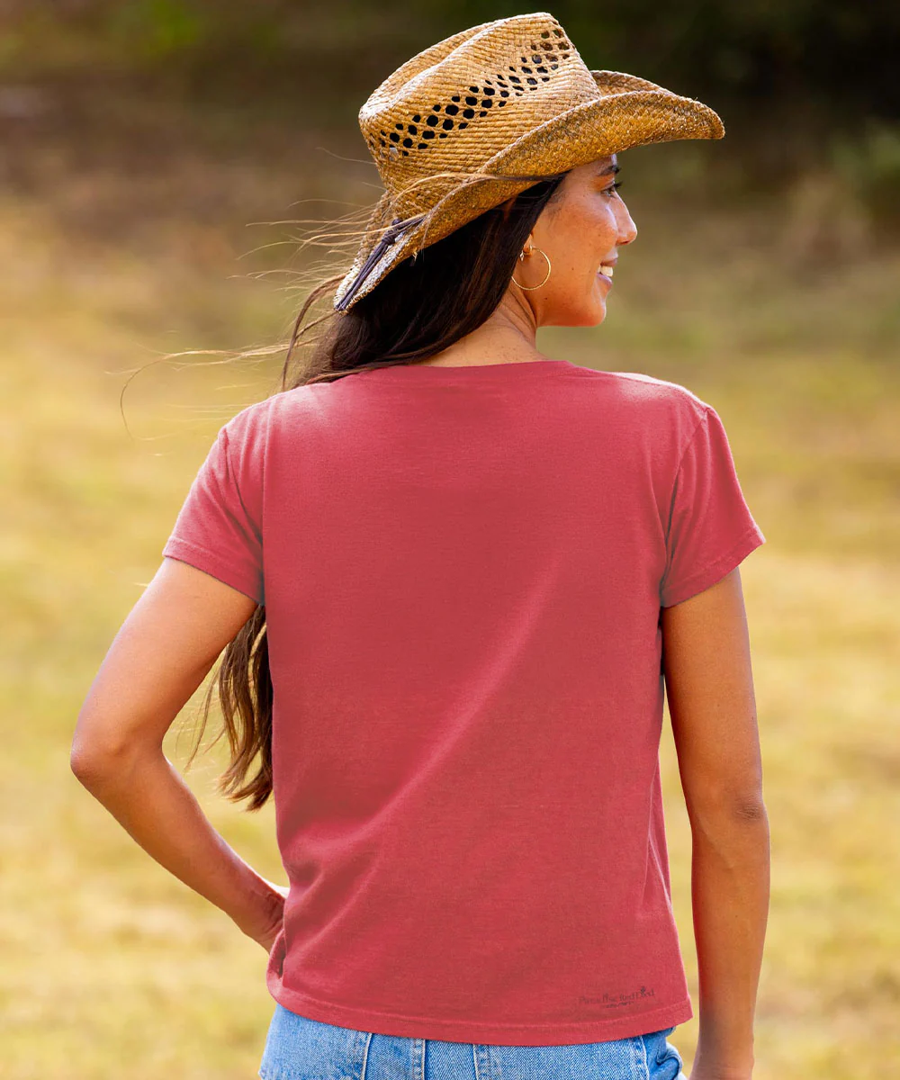 Hawaiian Isle Whale - Paradise Red Dyed Short Sleeve Crewneck T-Shirt - Image 3