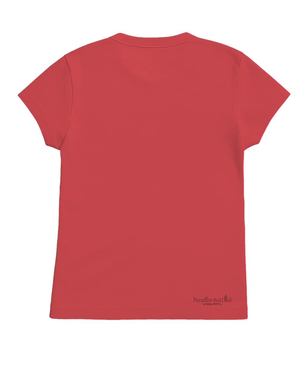Hawaiian Isle Whale - Paradise Red Dyed Short Sleeve Crewneck T-Shirt - Image 4