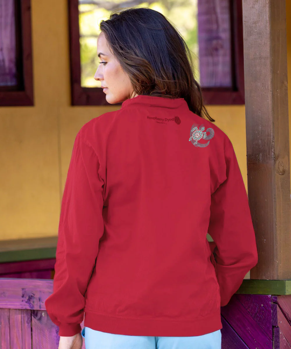 Honu Mosaic - Raspberry Dyed Long Sleeve Lightweight Pullover - Image 3