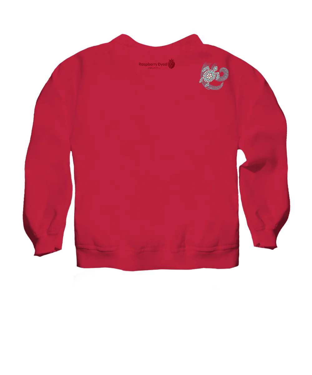 Honu Mosaic - Raspberry Dyed Long Sleeve Lightweight Pullover - Image 4