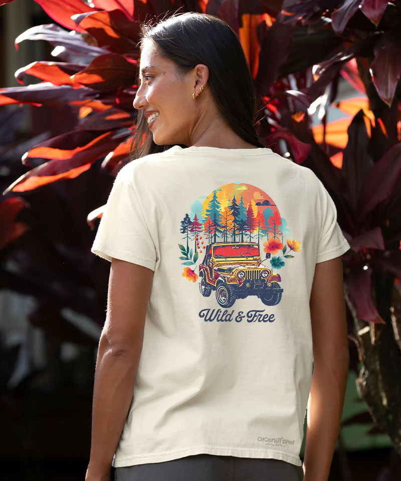 Jeep Girls Trip - Coconut Dyed Short Sleeve Crewneck T-Shirt - Image 2