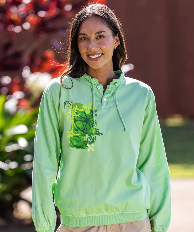 Key Lime Crush - Key Lime Dyed Long Sleeve Lightweight Pullover - Image 2