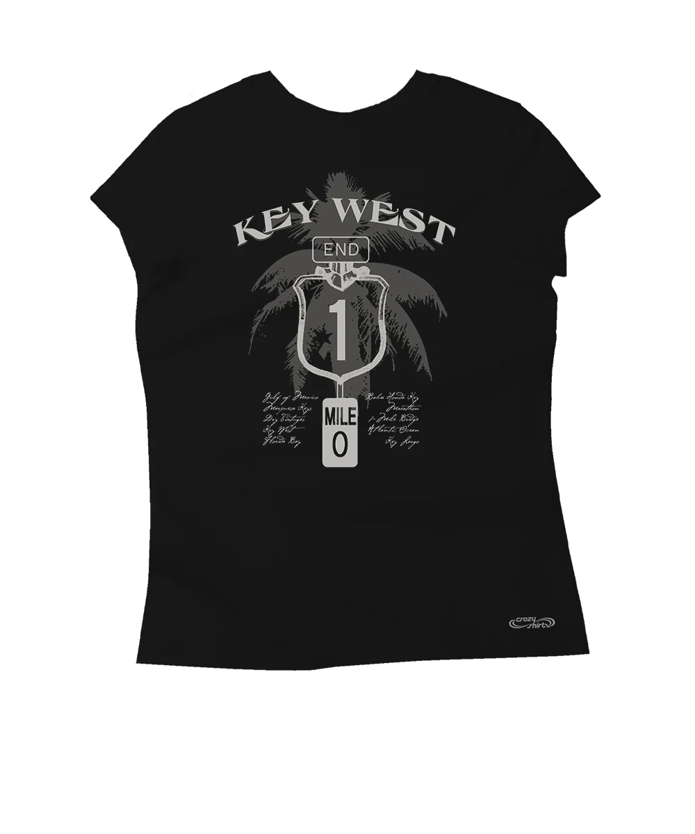 Key West Sign - Jet Black Short Sleeve Pima T-Shirt