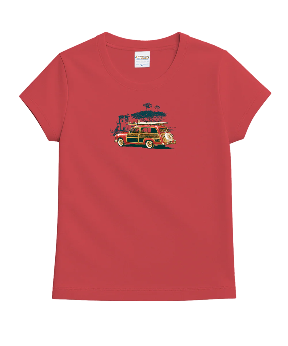 Laguna Beach Woody - Paradise Red Dyed Short Sleeve Crewneck T-Shirt - Image 4