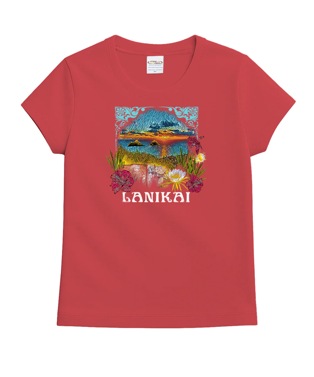 Lanikai Heights - Paradise Red Dyed Short Sleeve Crewneck T-Shirt