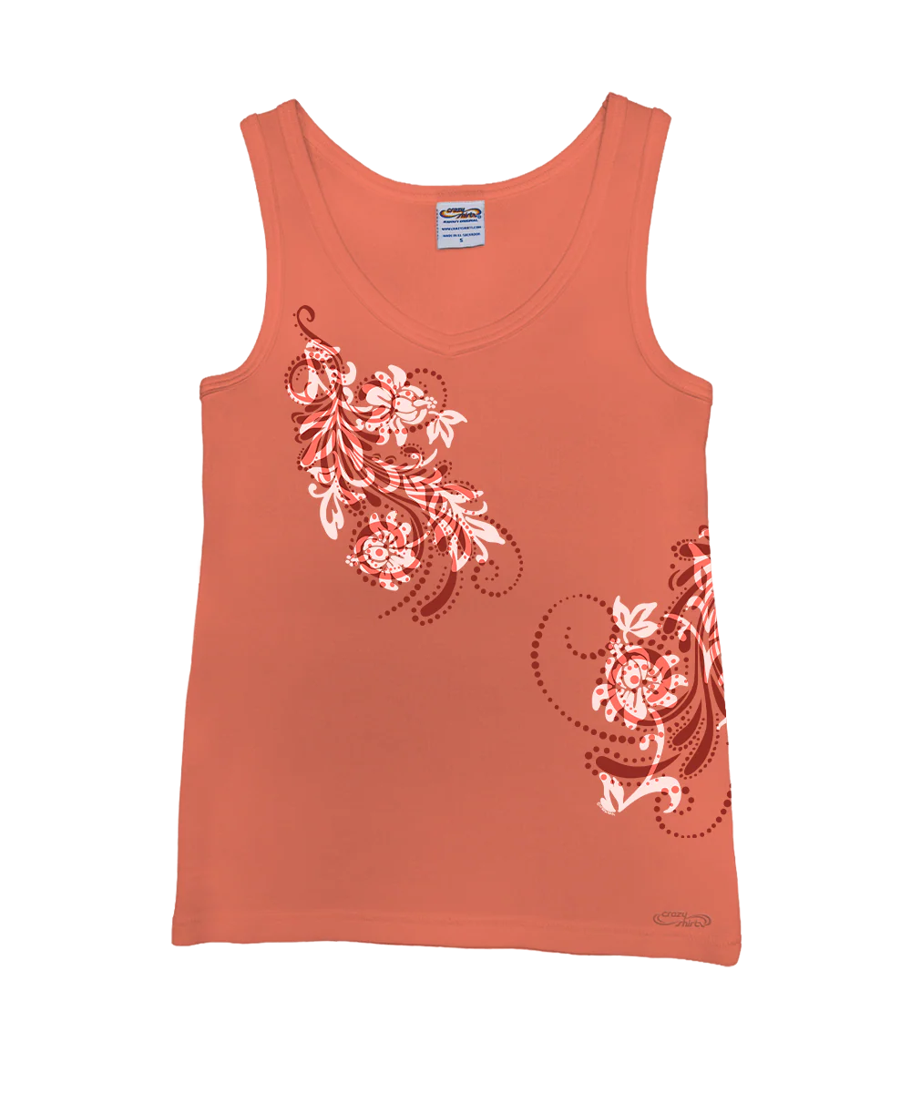 Leihua - Coral Sleeveless Island Breeze Tank
