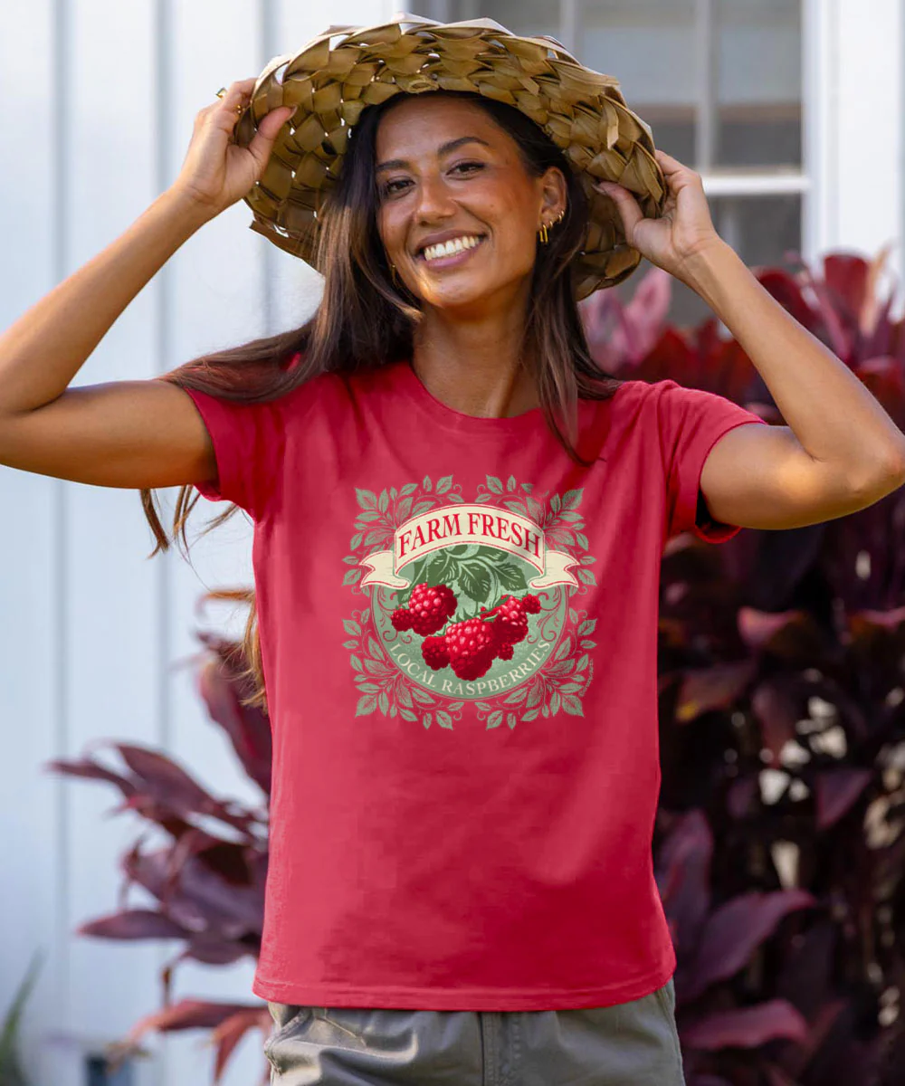 Local Raspberries - Raspberry Dyed Short Sleeve Crewneck T-Shirt - Image 2