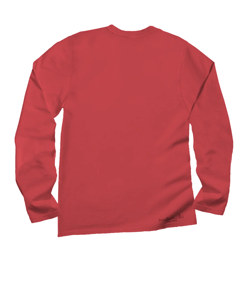Love Vail Deer - Paradise Red Dyed Long Sleeve Crewneck T-Shirt - Image 4
